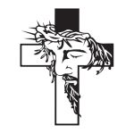 Jesus Christ Cross Design - Vinyl Wall Decal - 14" X 18" Religious Home Art Spiritual Christian Living Room Decor