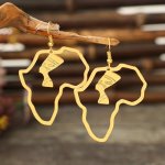 Vintage Egyptians Human Face Golden Drop Earrings Unique Jewelry Gift For Women