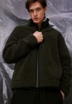Regular Fit Teddy Sports Jacket - Charcoal Grey