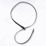 Genuine Leather Pull Through Skinny Belt - Black Free