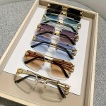 6PAIRS Elegant Cool Trendy Large Square Frame Rimless Fashion Glasses Leopard Design Temples For Men Women Outdoor Party Vacatio
