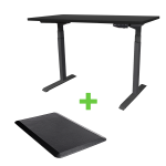 Tekdesk V2.0 Black Frame Height Adjustable Electronic Standing Desk Plus Anti-fatigue Mat COMBO - Tekdesk V2.0 Black Frame & Mat