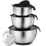 Multifunctional Mixing Bowl Set - 3 Piece - Red