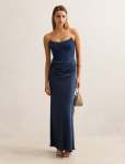 Isra Drape Strapless Maxi Dress - 18 Navy