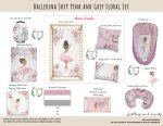 Cot Duvet Bedding Ballerina Soft Pink And Grey Floral Set