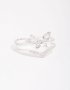 Silver Plated Cubic Zirconia Butterfly Double Band Ring - M/l