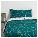 Microfibre Scribble Teal Duvet Set