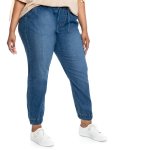 Donnay Plus Size Denim Pull On Jogger - Med Wash