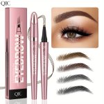 Waterproof Microblading Eyebrow Pen - 4 Split Head Design For Natural-looking Brows Suitable For All Skin Types Available In 4 C