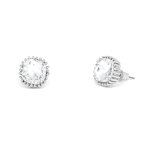 Square Stud Earrings With Clear Crystals