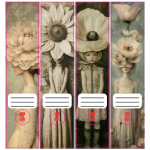 File Spine Stickers Flowered Faces