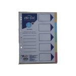 File Dividers A4 5 Tab Pastel Board