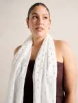 Gia Gold Foil Scarf - 0 Porcelain