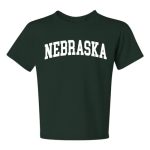 Wild Bobby State Of Nebraska College Style White Fashion Unisex Boys Girls Graphic Youth T-Shirt Forest Green Small