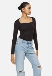 Long-sleeved Jersey Top - Black