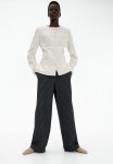 Jersey Cr Pe Trousers - Dark Grey Pinstriped