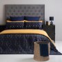 Horrockses Embellished Duvet Cover Set - Burnout Velvet Navy - King