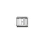 Composable Classic White Letter H Link In Silver