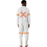 Safeway Safety Polycotton Boiler Suit - Reflective Arms Legs & Back - Orange Tape - White 54