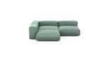 Three Module Corner Sofa - Velvet - Mint - 220CM X 220CM