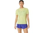 ASICS Woman's Metarun Pattern Ss Top - Glow Yellow - Sm