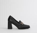 Black Block Heel Court SHOES For Women - 8 Black