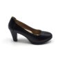 Ladies& 39 Medium Heel Classic Round Toe Courts Black Size 4