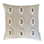 Zulu Pattern 2 Punch Needle Scatter Cover - 50CM X 50CM Natural On Oatmeal Fabric