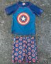 Marvel Blue Captain America Swimwear Set 2/3Y