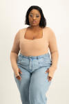 Giana Square Neck Bodysuit - Blush Nude - 2XL