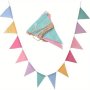 1PC 4M Colorful Jute Linen Pennant Flags Banner Birthday Wedding Christmas Party Decorations Bunting Banners Hanging For Home Decor