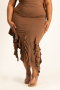 Araya Waterfall Ruffle Skirt - Pinecone - XXL