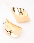 Goldair Gold Plated Large Petal Stud Earrings