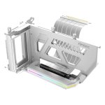 antec shift argb vertical gpu bracket with pcie 4.0 riser cable - white