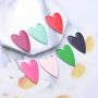 6pcs Exquisite Cute Double Sided Enamel Beads Long Love Heart Copper Charms For Bracelet Necklace Jewelry Making Accessories
