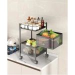 Multi Purpose Trolley Storage Organizer And Kitchen Accessories Items For Kitchen Storage Rack Square Design Fruits & Vegetable
