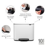 Bo Pedal Bin 3 X 11 Litre White
