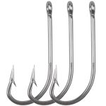 Fishing J Hooks Saltwater Long Shank HOOKS-50PCS O'shaughnessy Stainless Steel Hooks Forged Hooks J Hooks For Saltwater Freshwat