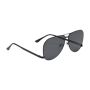 Double-bridge Aviator Frame Sunglasses - Black Grey
