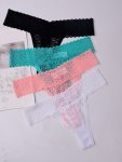 4PCS Solid Seamless Leopard Lace Thongs Sexy Comfy Breathable Stretchy Intimates Panties Women's Lingerie & Underwear