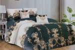 Smte 5 Piece Quilt Set Green Flower Bedspread Set Queen With Keychain