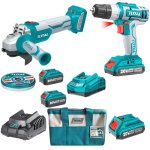 Total Tools Total - Lithium Ion Angle Grinder 20V And Lithium Ion Cordless Drill Kit