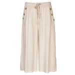 3 Buttons Cropped Wide Leg Pant - Stone L xl