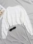 Eyelet Embroidered Crew Neck Sweater Casual Long Sleeve Sweater For Fall & Winter Women's Clothing