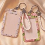 1PC Oil Painting Flower Series Card Holder With White Short Rope Keychain School Office Card Protector Case Lanyard Nametag