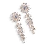 Flower Diamante Drop Earrings