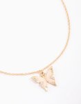 Goldair Gold Diamante & Enamel Butterfly Short Necklace