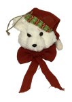 Xmas Decor Bear White Red Green