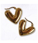 Puff Heart Earrings - Gold Free