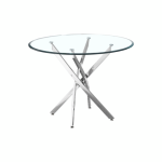 Smte Dining Tables Glass With Silver Chrome Legs With Keychain